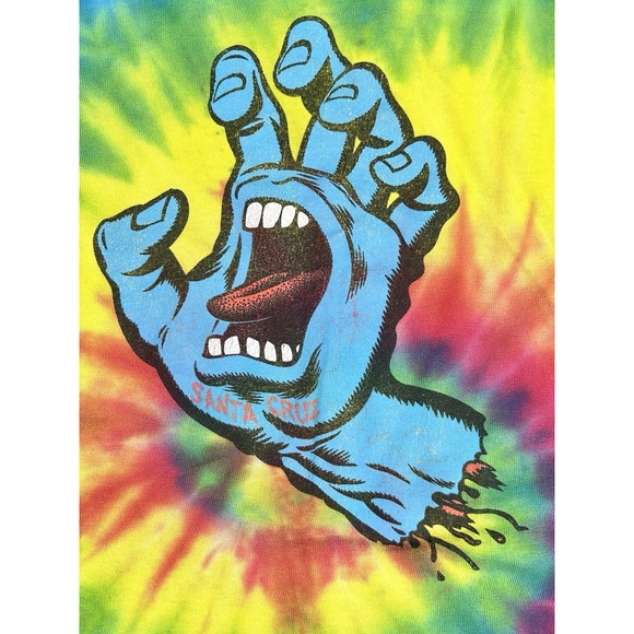 Santa Cruz Skateboards Men's‎ L Tie Dye Screaming Hand Graphic Tee Shirt - Picture 2 of 13